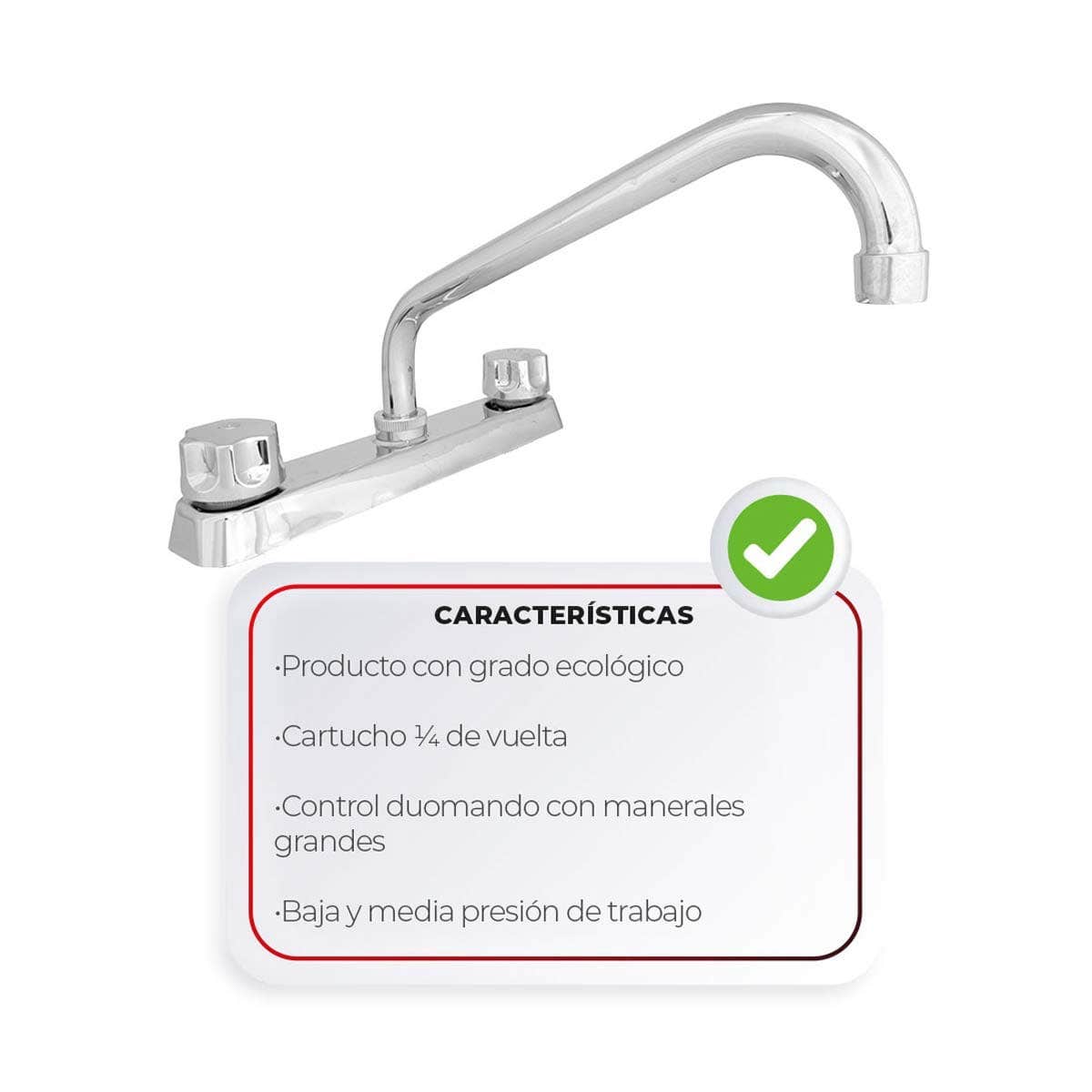 IUSA - Mezcladora para Fregadero Ecológica, IUSA, Cromada, 8”