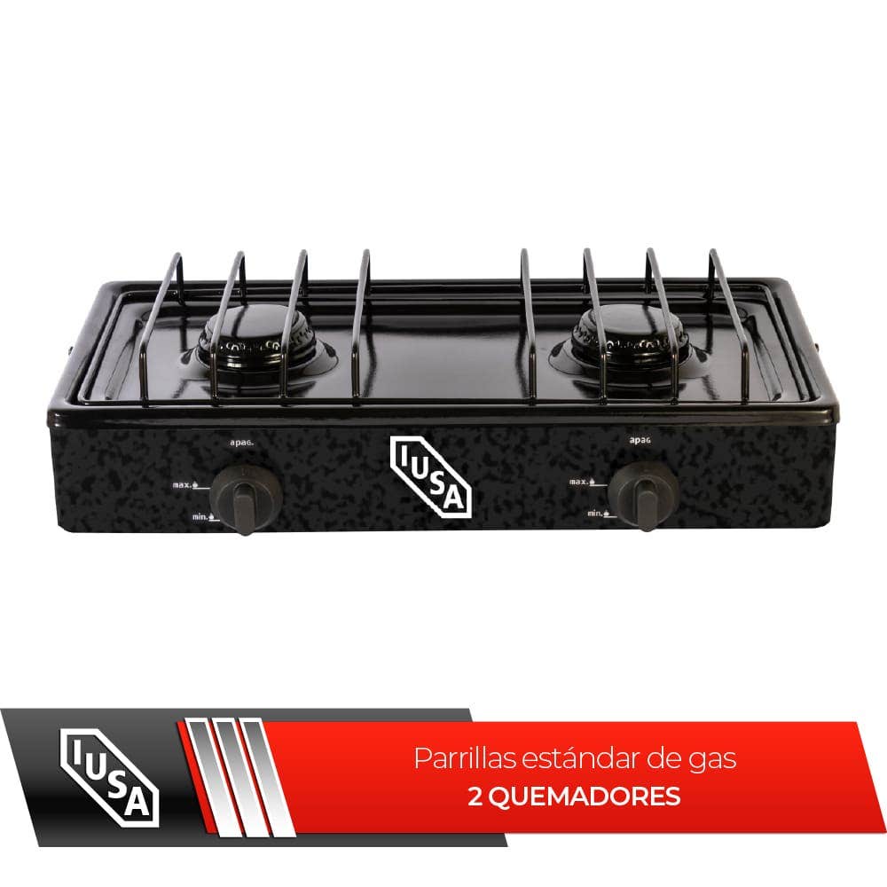 IUSA - Parrilla A Gas 2 quemadores Caper Negro Jaspe