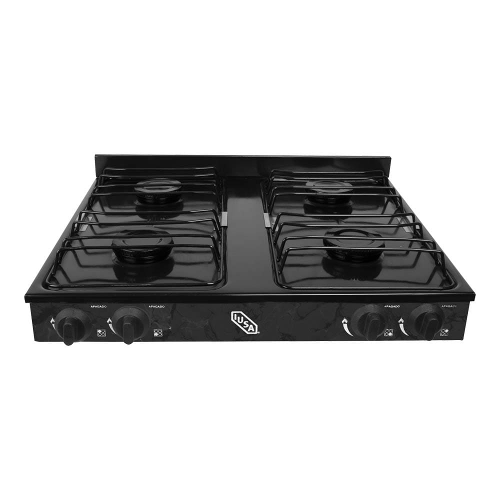 IUSA - Parrilla de gas 4 quemadores caper negro jaspe
