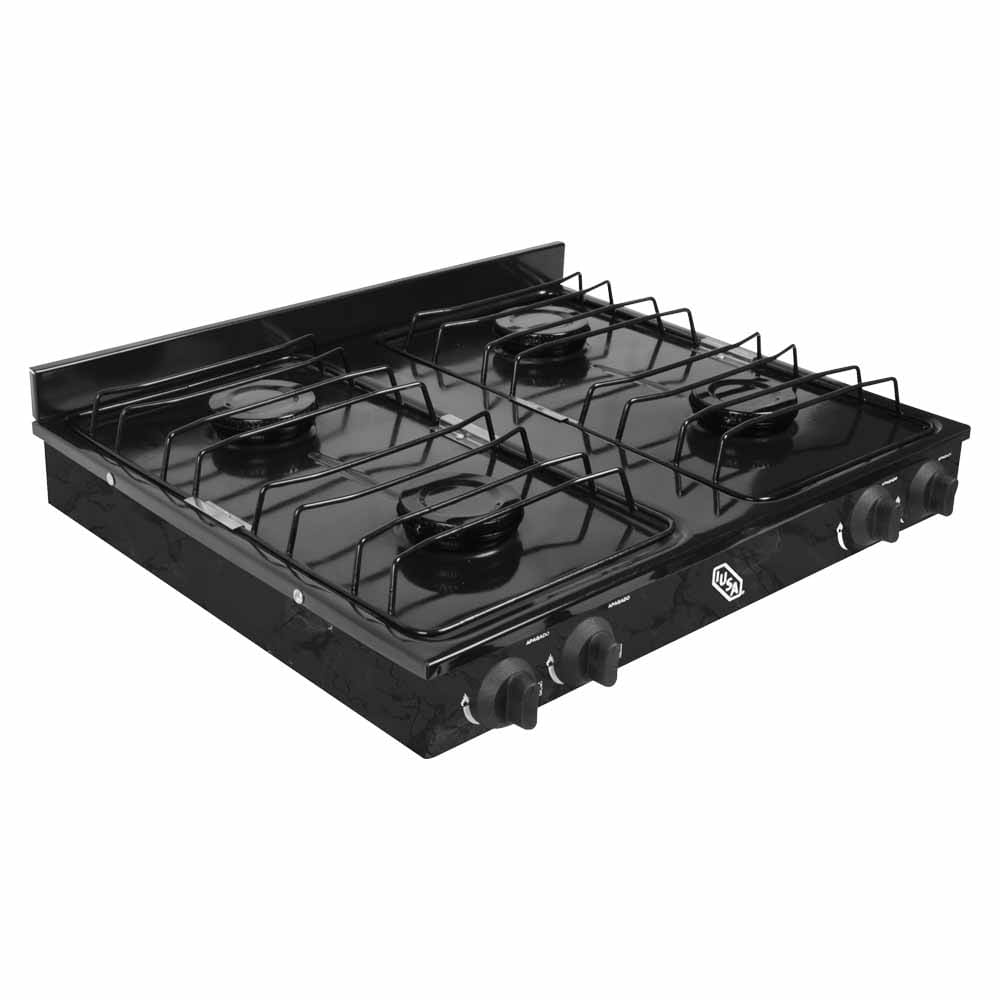 IUSA - Parrilla de gas 4 quemadores caper negro jaspe