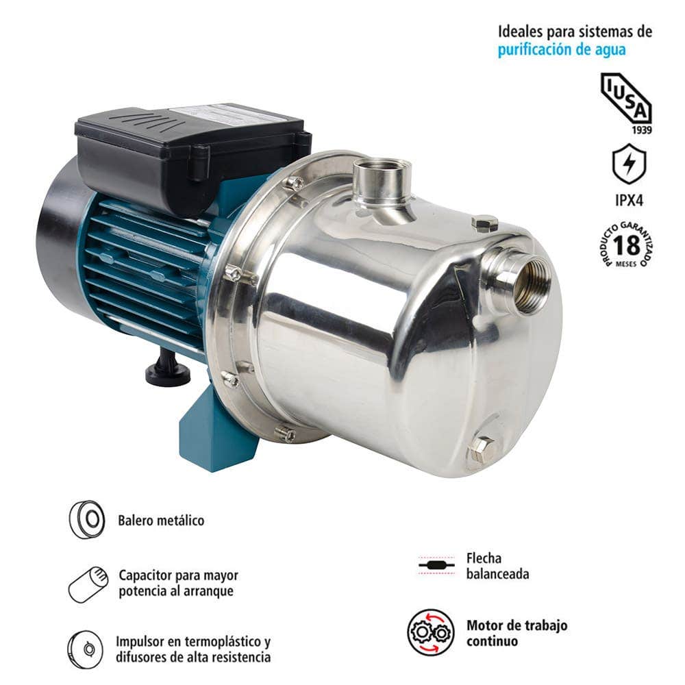 IUSA - Bomba centrífuga multietapas 1.5 HP, acero inoxidable, IUSA