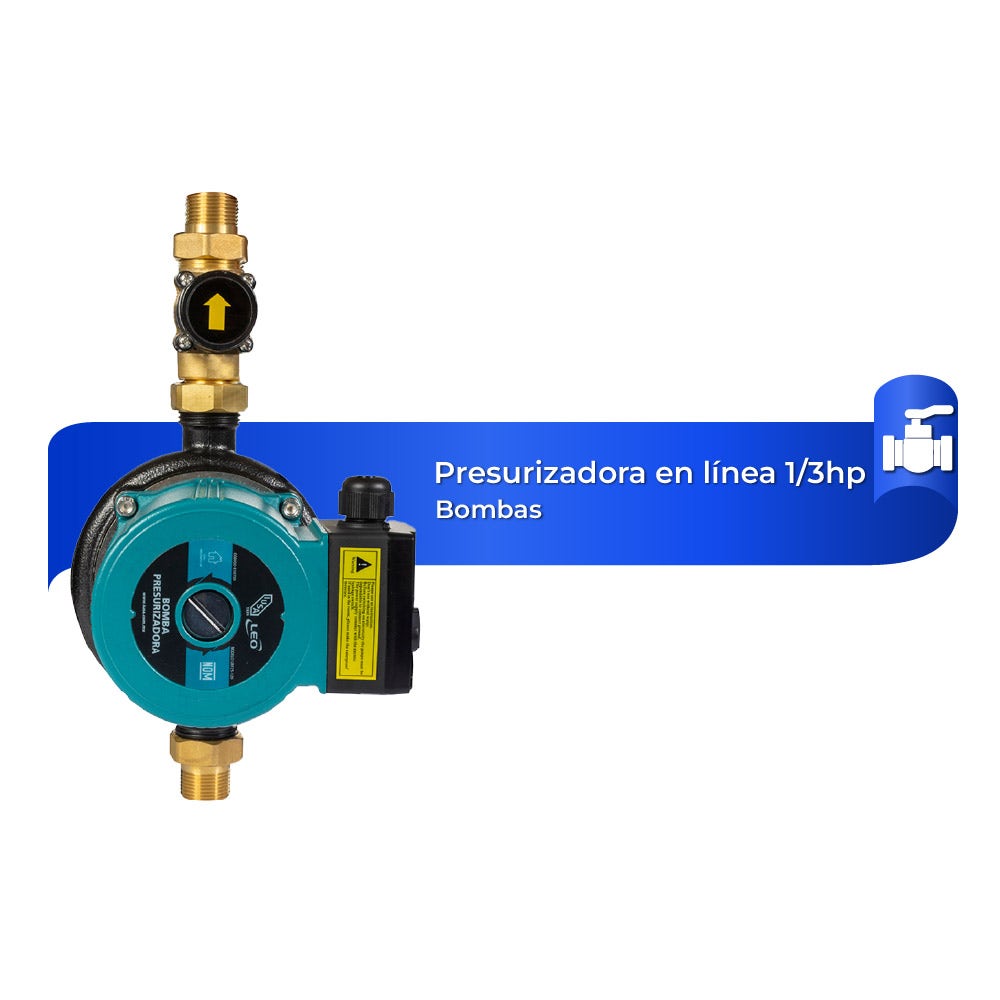 IUSA - Bomba presurizadora 1/3 HP, 3/4” entrada/salida, IUSA