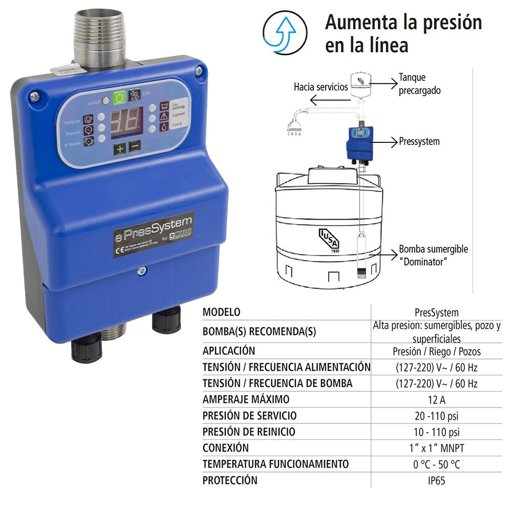 IUSA - Control de presión Automático PresSystem 110-220V