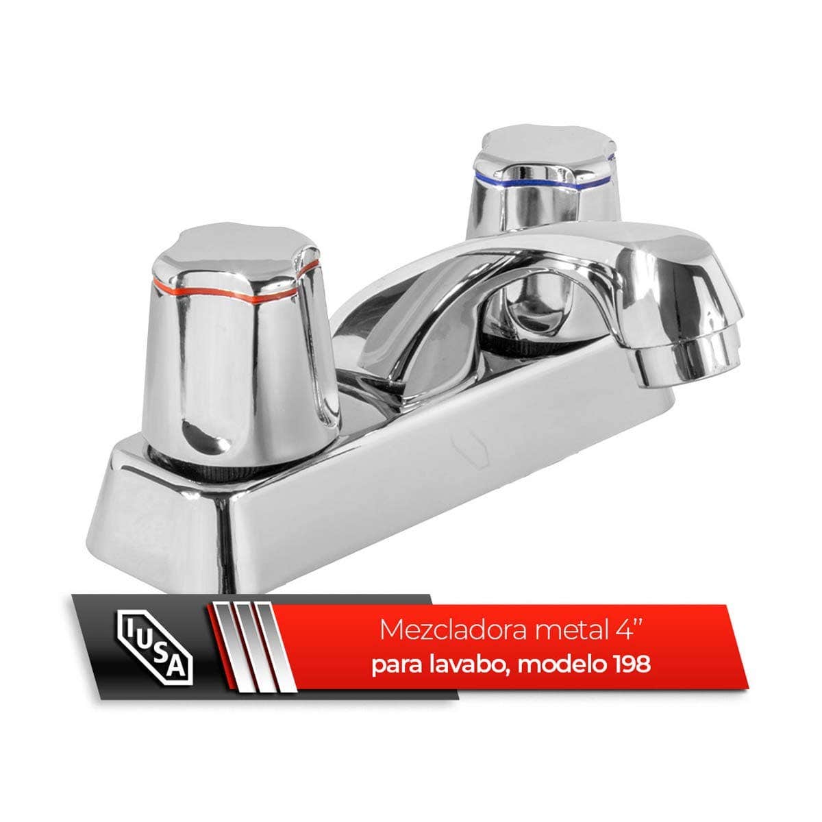 IUSA - Llave Mezcladora Metálica para Lavabo IUSA, 4”
