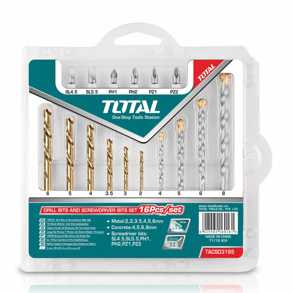IUSA - Juego de 10 Brocas para Metal y Concreto y 6 Puntas