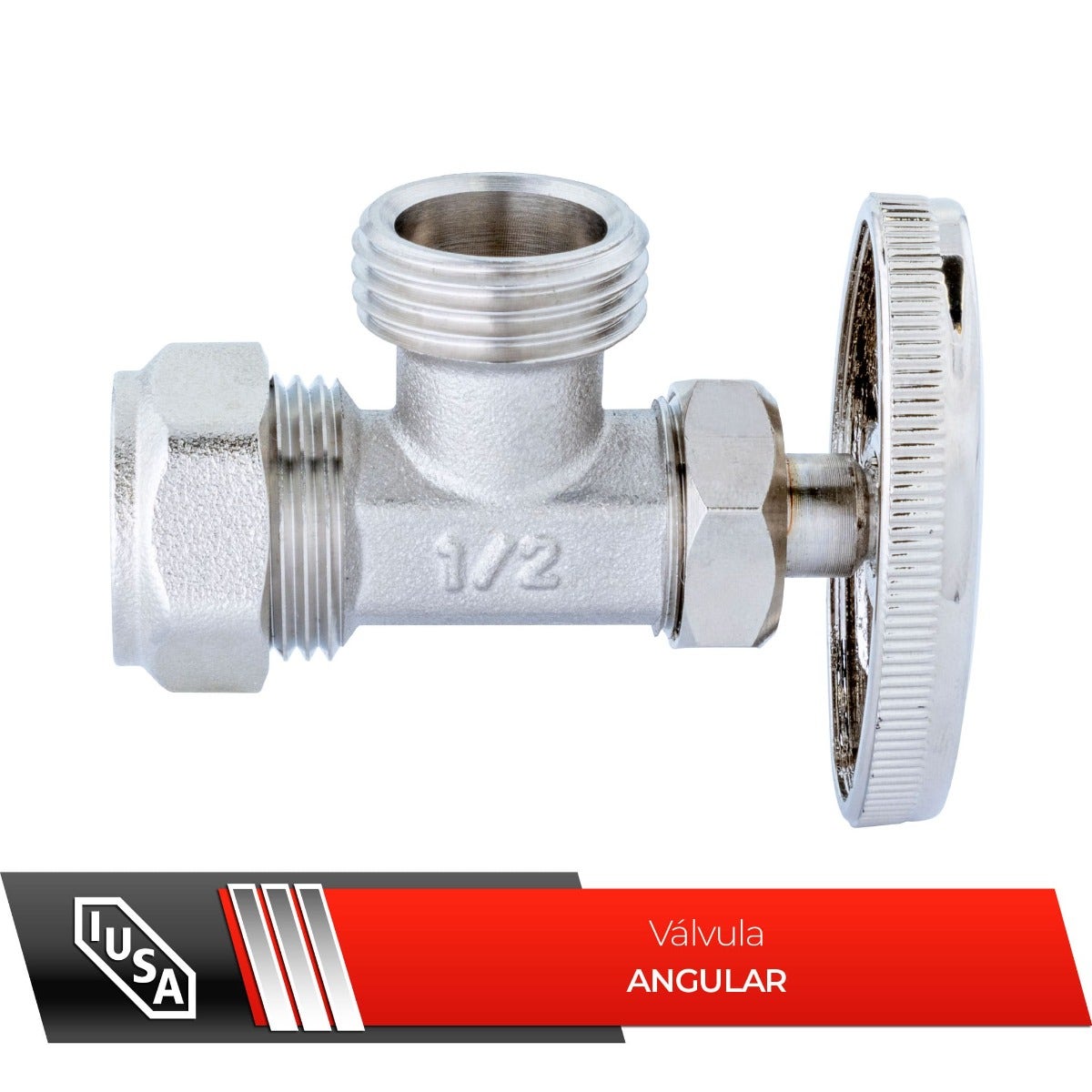 IUSA - Válvula de control angular 13mm 1/2" compresión x 13mm 1/2" HNPS
