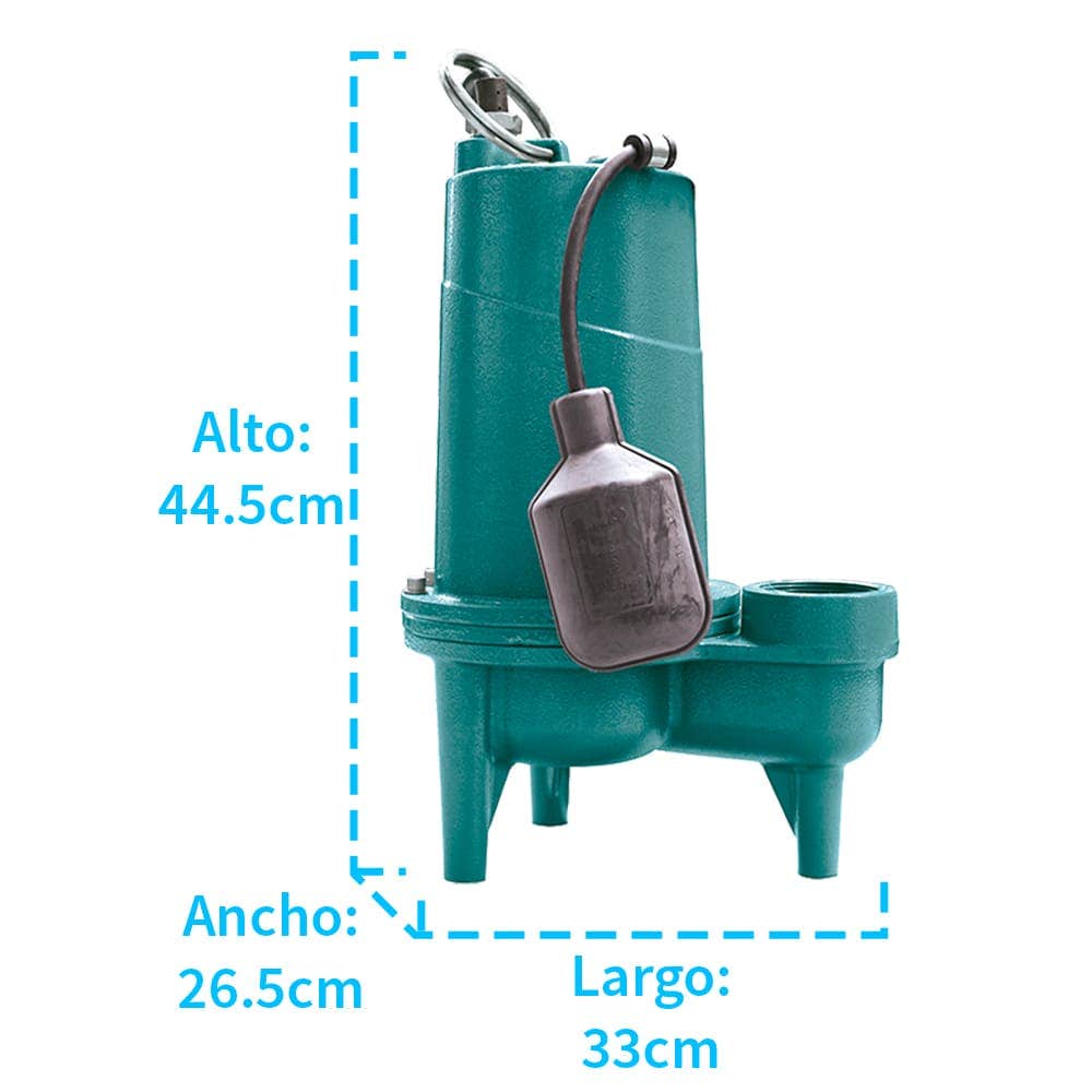 IUSA - Bomba sumergible 0.5 hp para aguas residuales