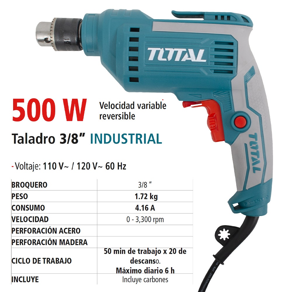 IUSA - Taladro 3/8 500 W