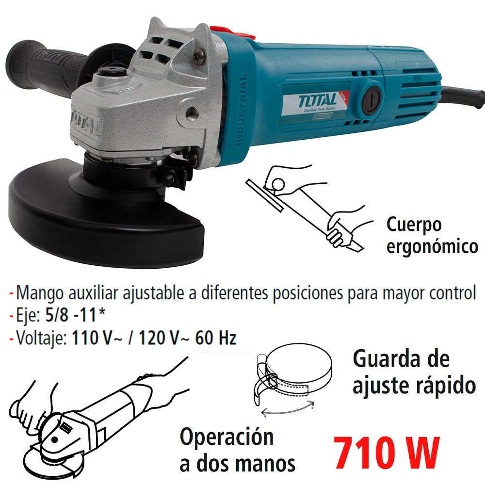 IUSA - Esmeriladora con Disco de 4 1/2", 750 W