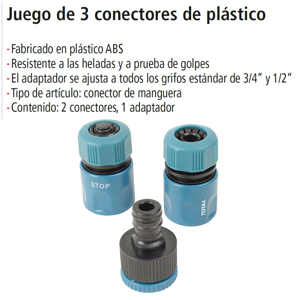 IUSA - Juego de 3 Conectores de Plástico