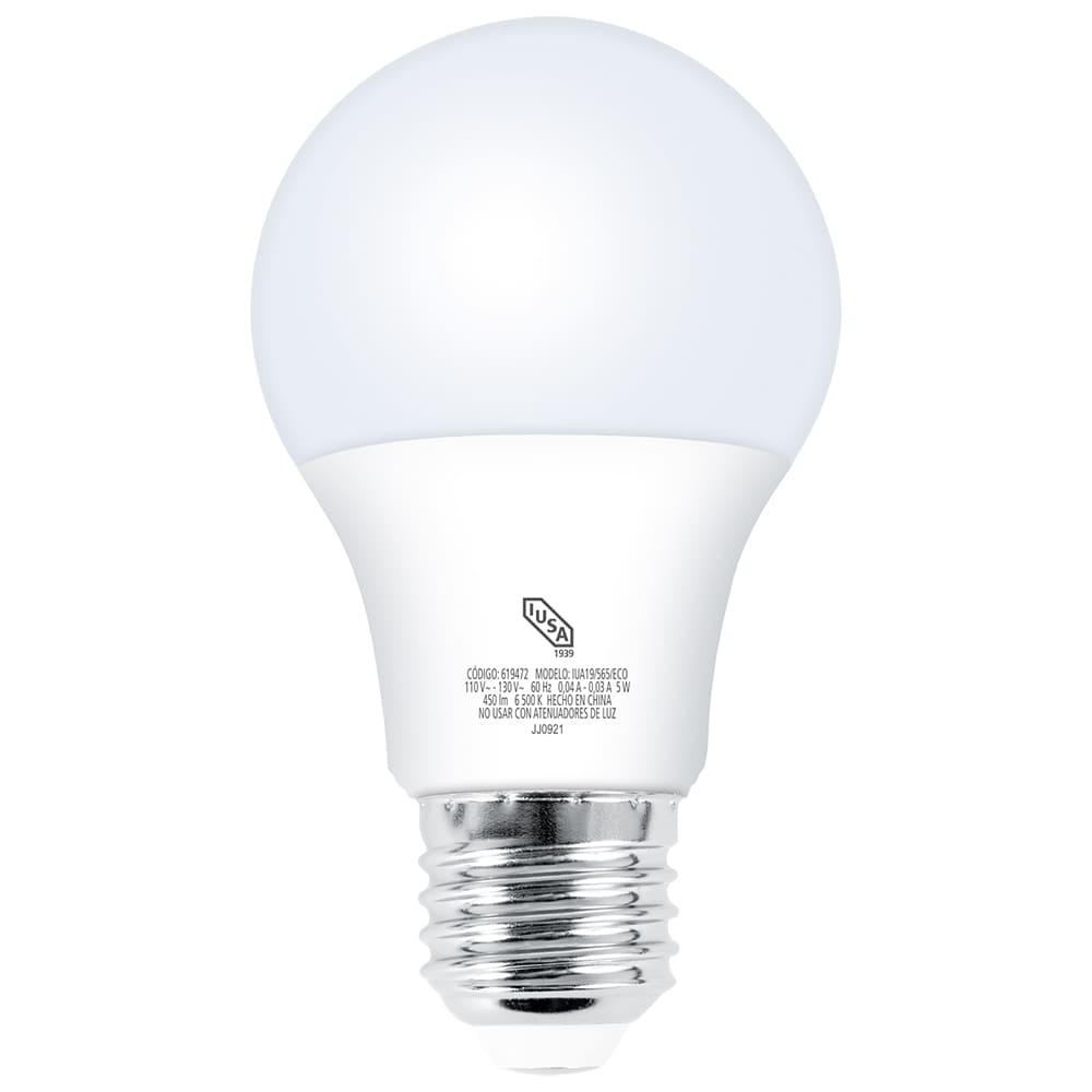 IUSA - Foco LED Eco A19 luz blanca 5 W, IUSA