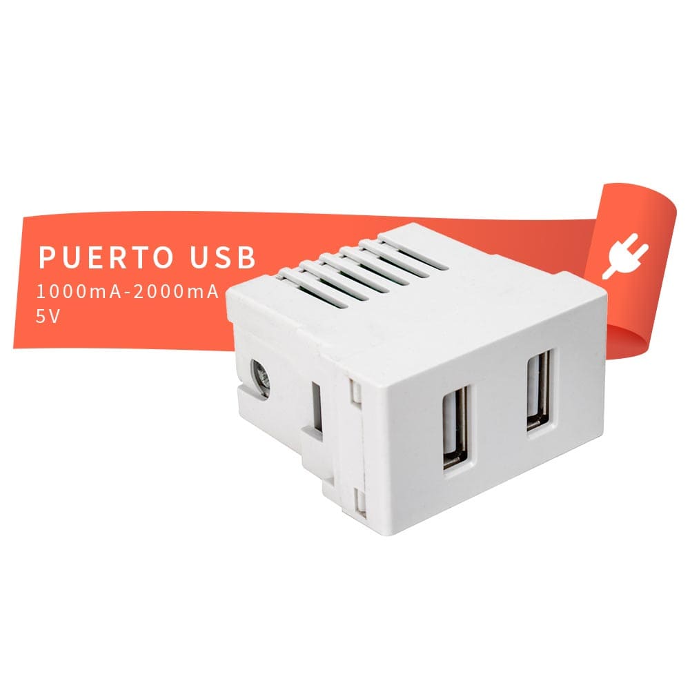 IUSA - Puerto usb scudetto blanco brillante