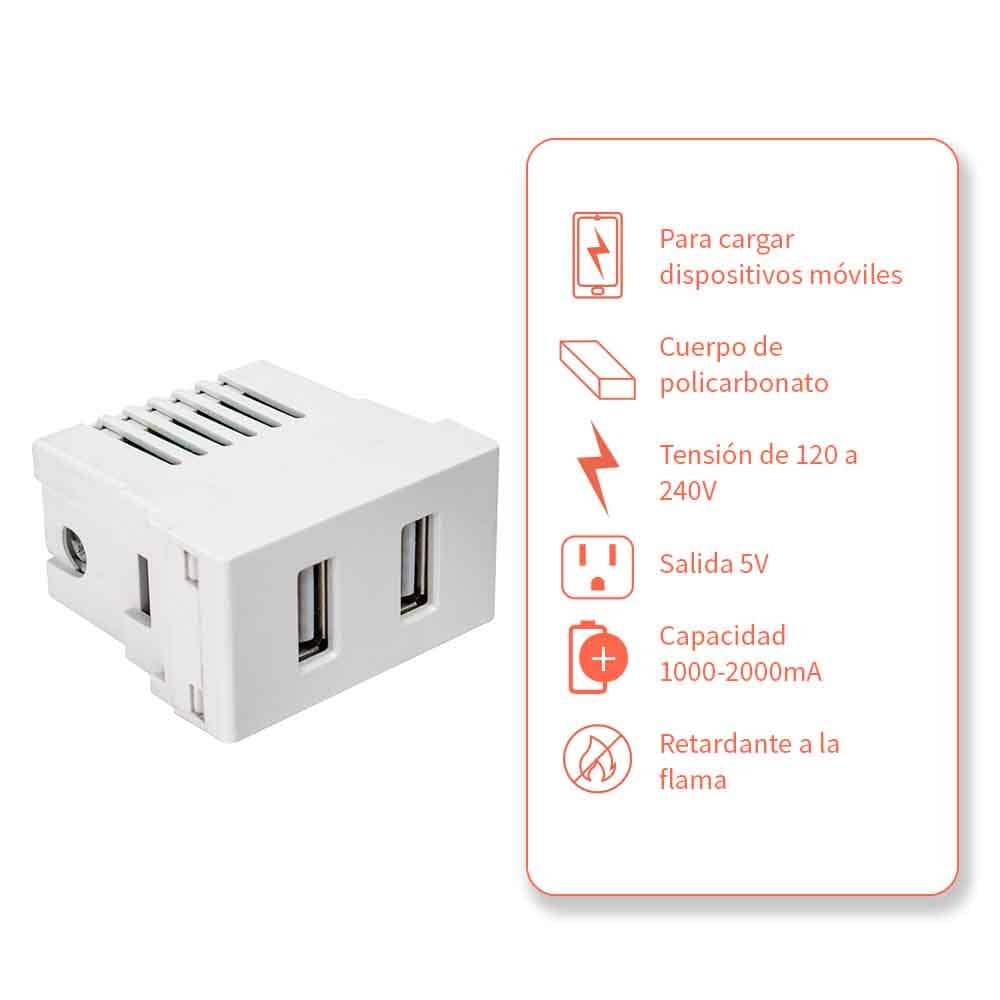 IUSA - Puerto usb scudetto blanco brillante