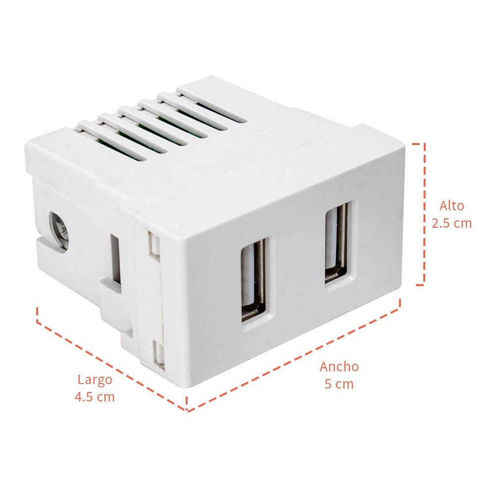 IUSA - Puerto usb scudetto blanco brillante