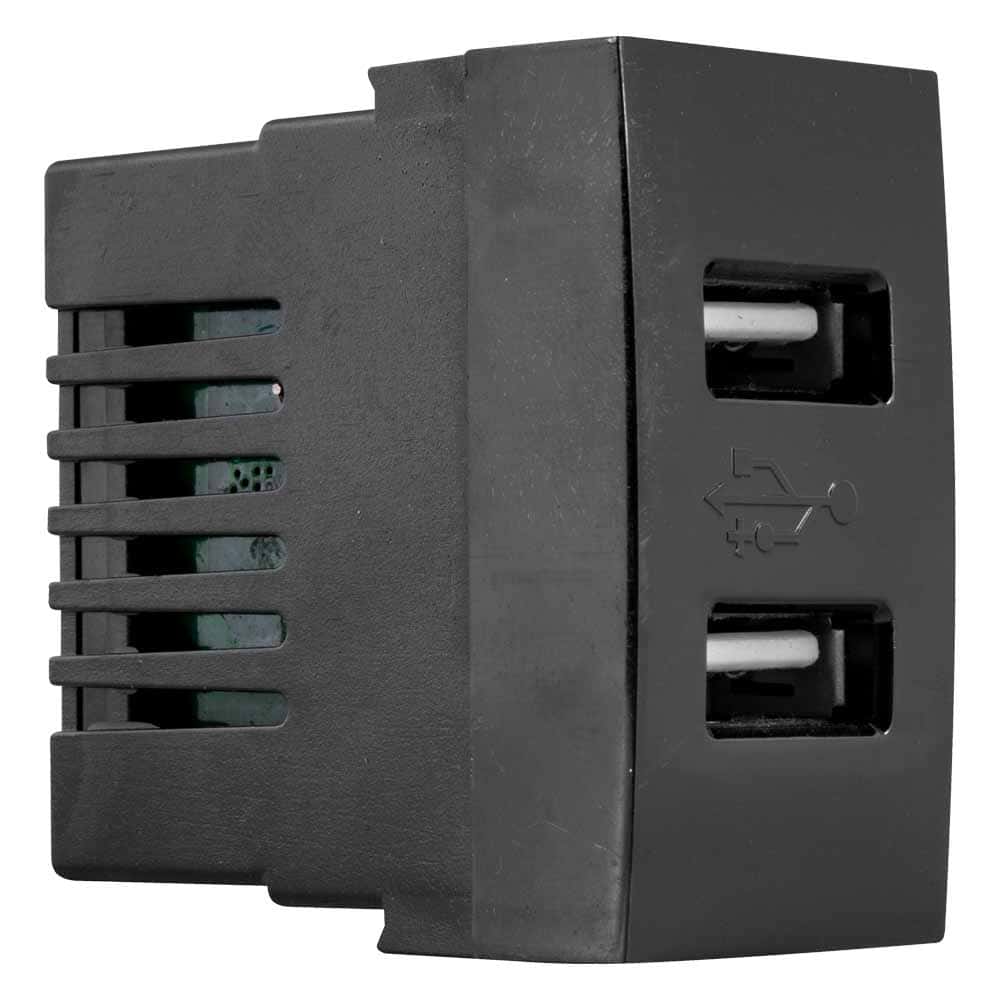 IUSA - Puerto usb scudetto negro brillante