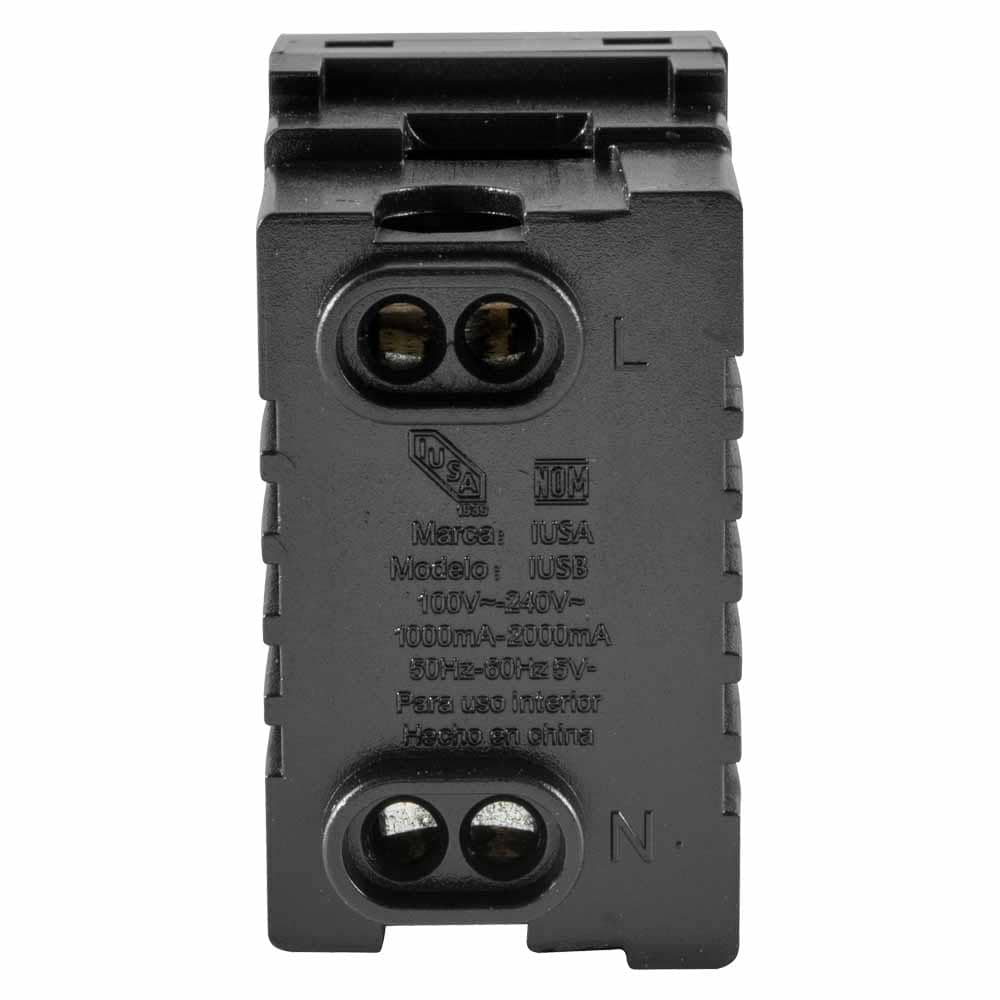 IUSA - Puerto usb scudetto negro brillante