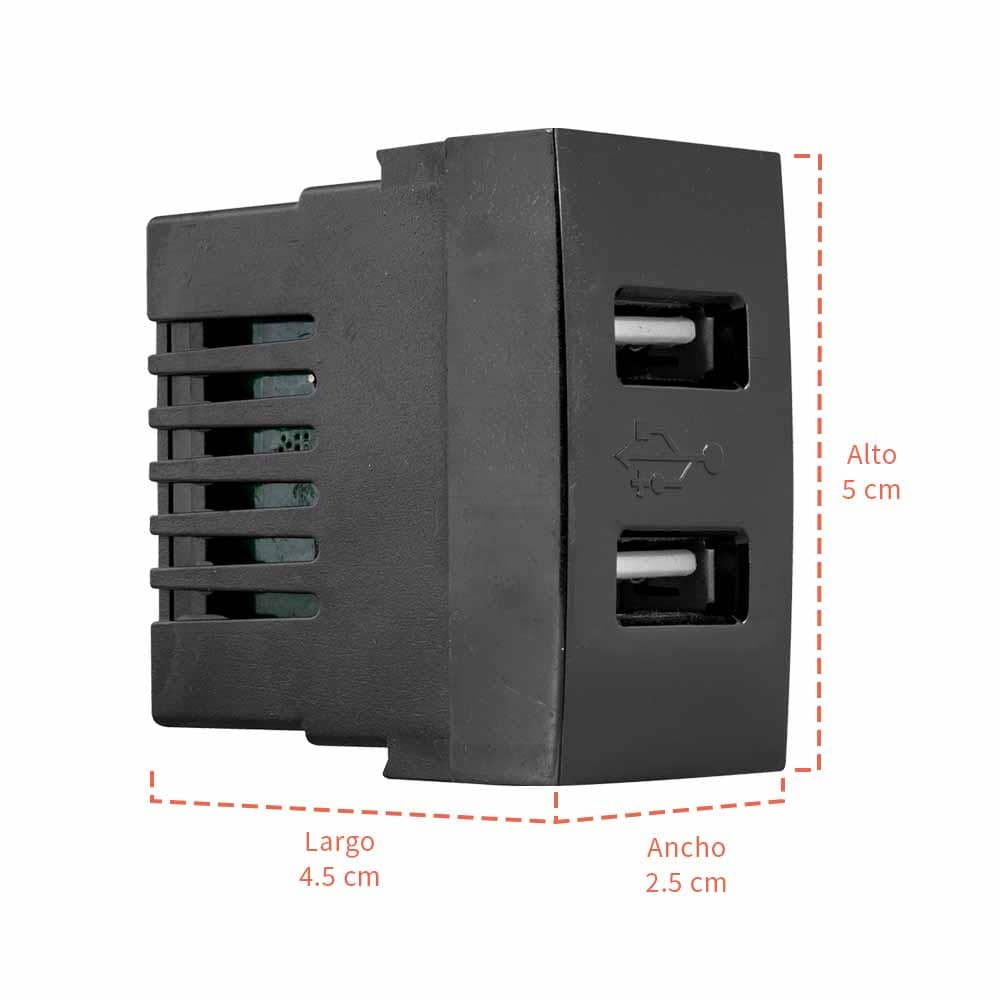 IUSA - Puerto usb scudetto negro brillante