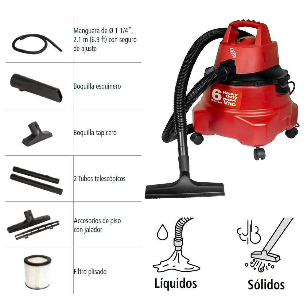 IUSA - Aspiradora 6 galones IUSA con 5 accesorios