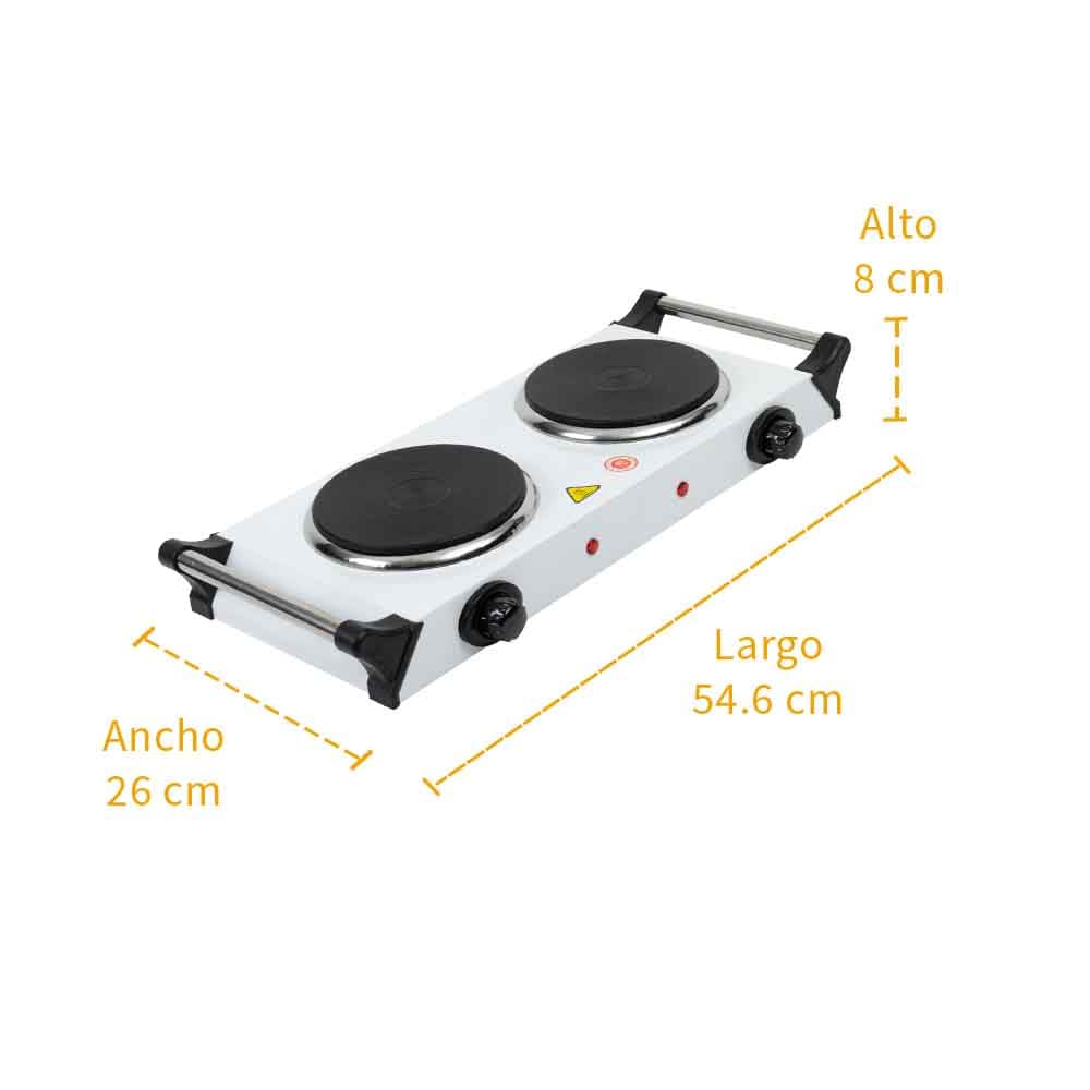 IUSA - Parrilla eléctrica 2 quemadores de disco con asa