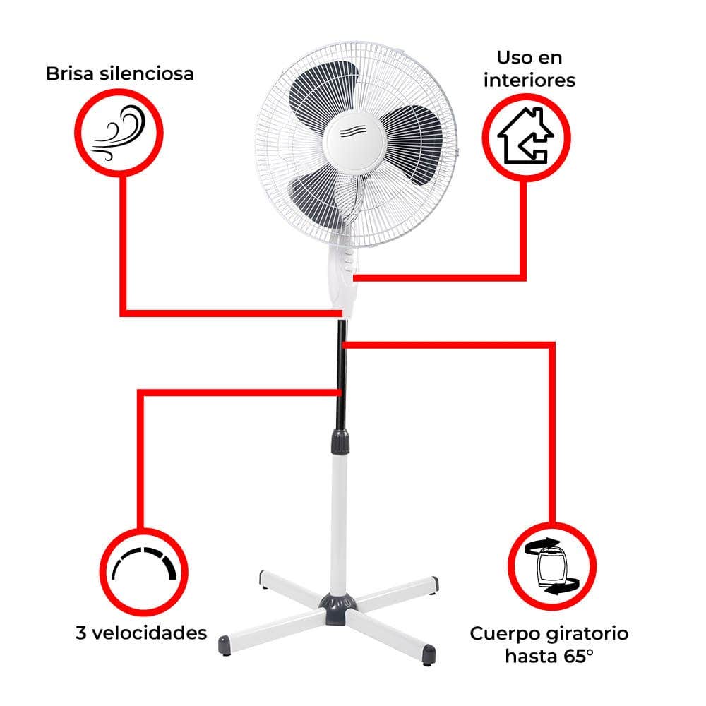 IUSA - Ventilador de pedestal 16" 38 w
