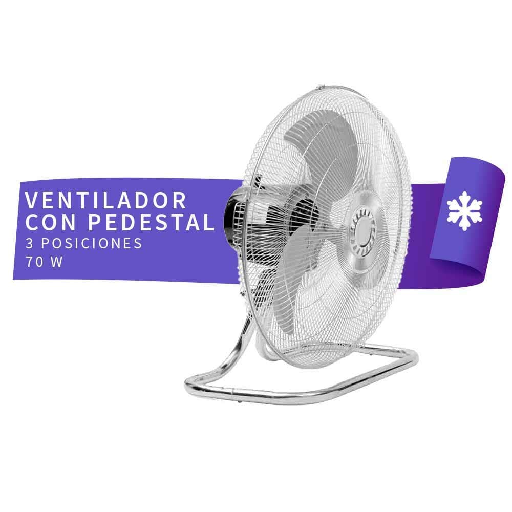 IUSA - Ventilador con pedestal iusa de 3 posiciones, 18", blanco, 70 w