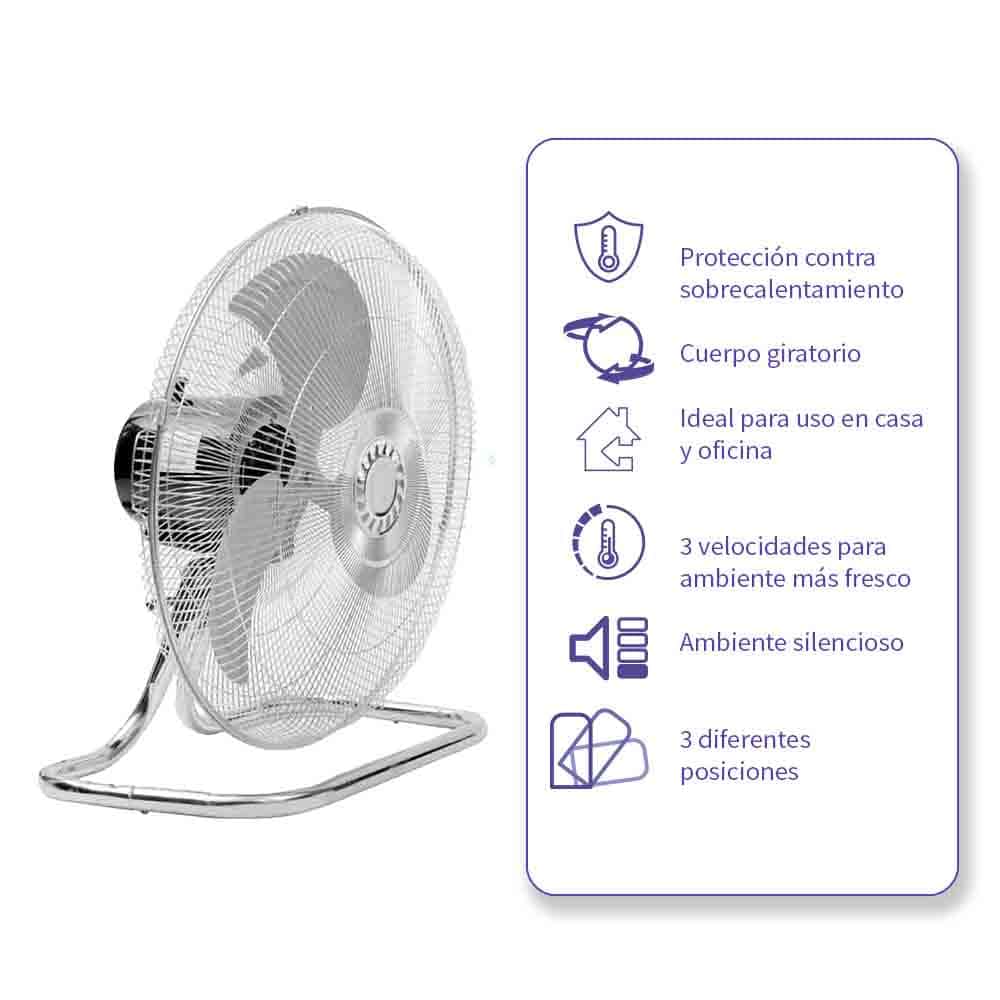 IUSA - Ventilador con pedestal iusa de 3 posiciones, 18", blanco, 70 w