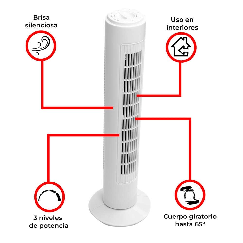 IUSA - Ventilador de torre iusa 29" 42 w 3 velocidades