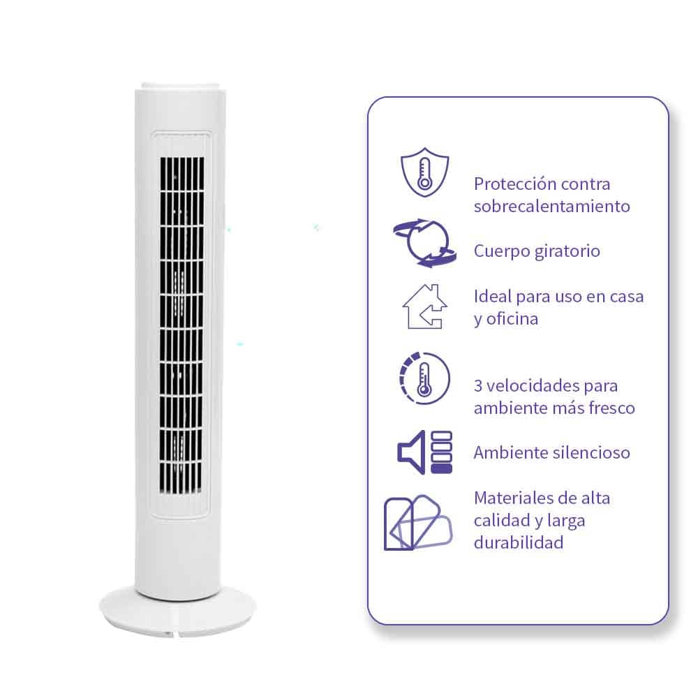 IUSA - Ventilador de torre iusa 29" 42 w 3 velocidades