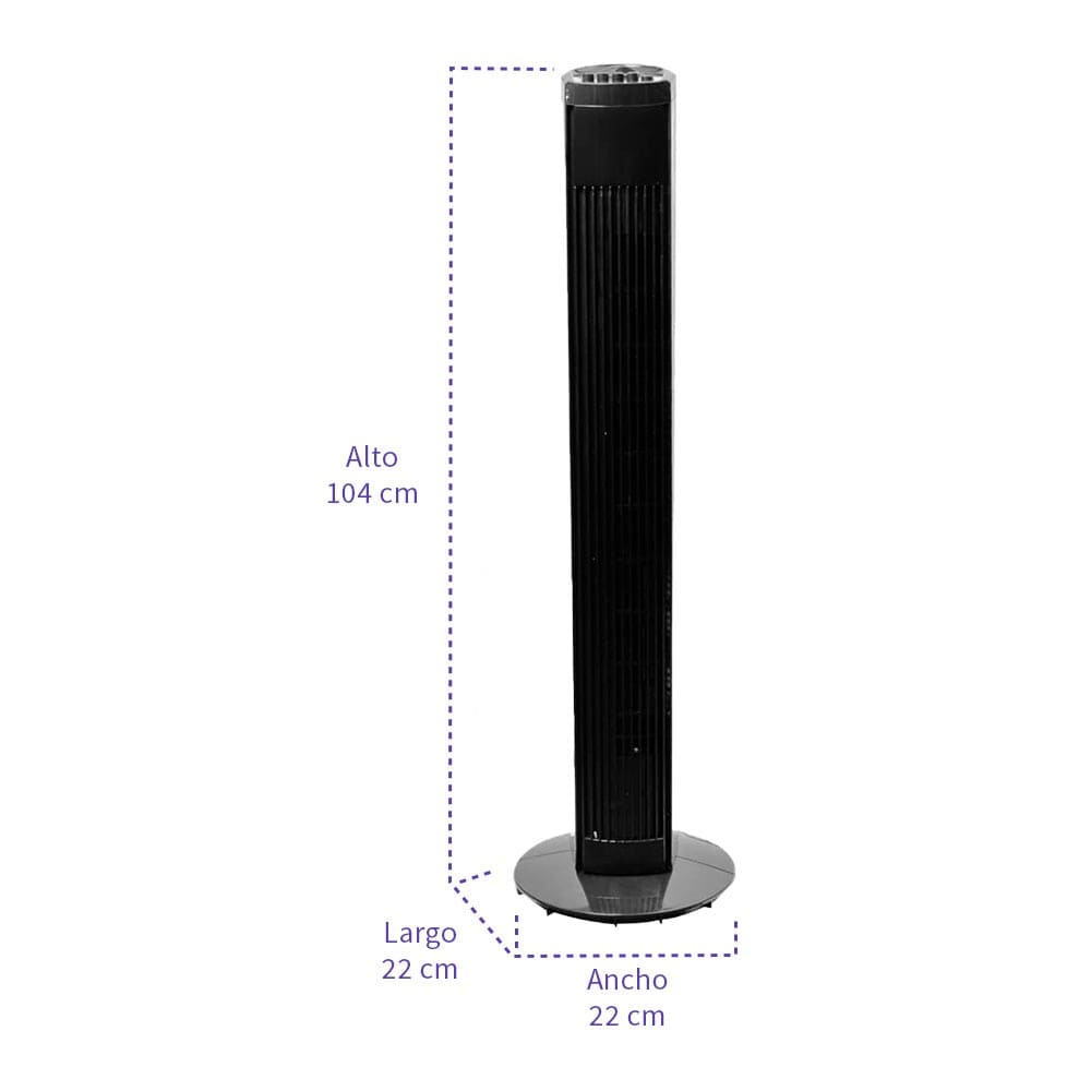 IUSA - Ventilador de torre 46 pulgadas con temporizador y 3 velocidades