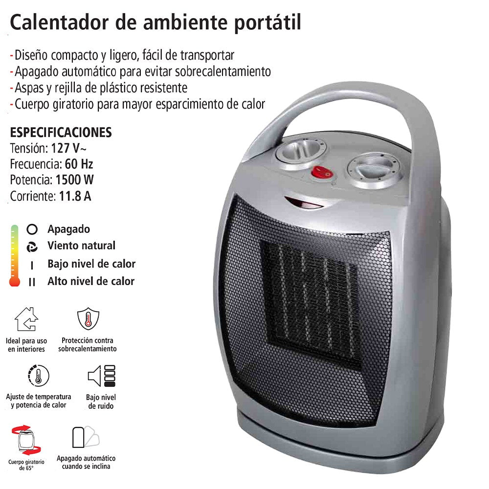 IUSA - Calefactor de ambiente portátil, 1500 w