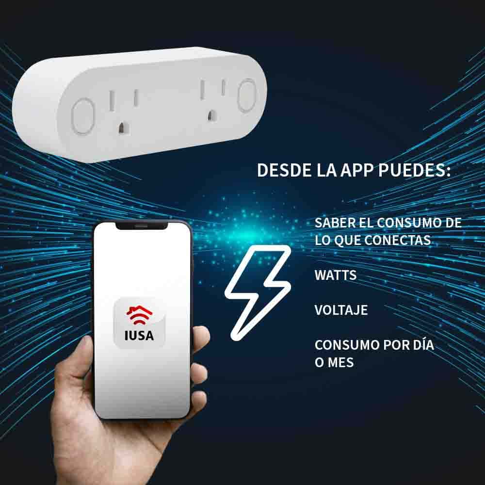 IUSA - Multicontacto inteligente wifi, 2 entradas