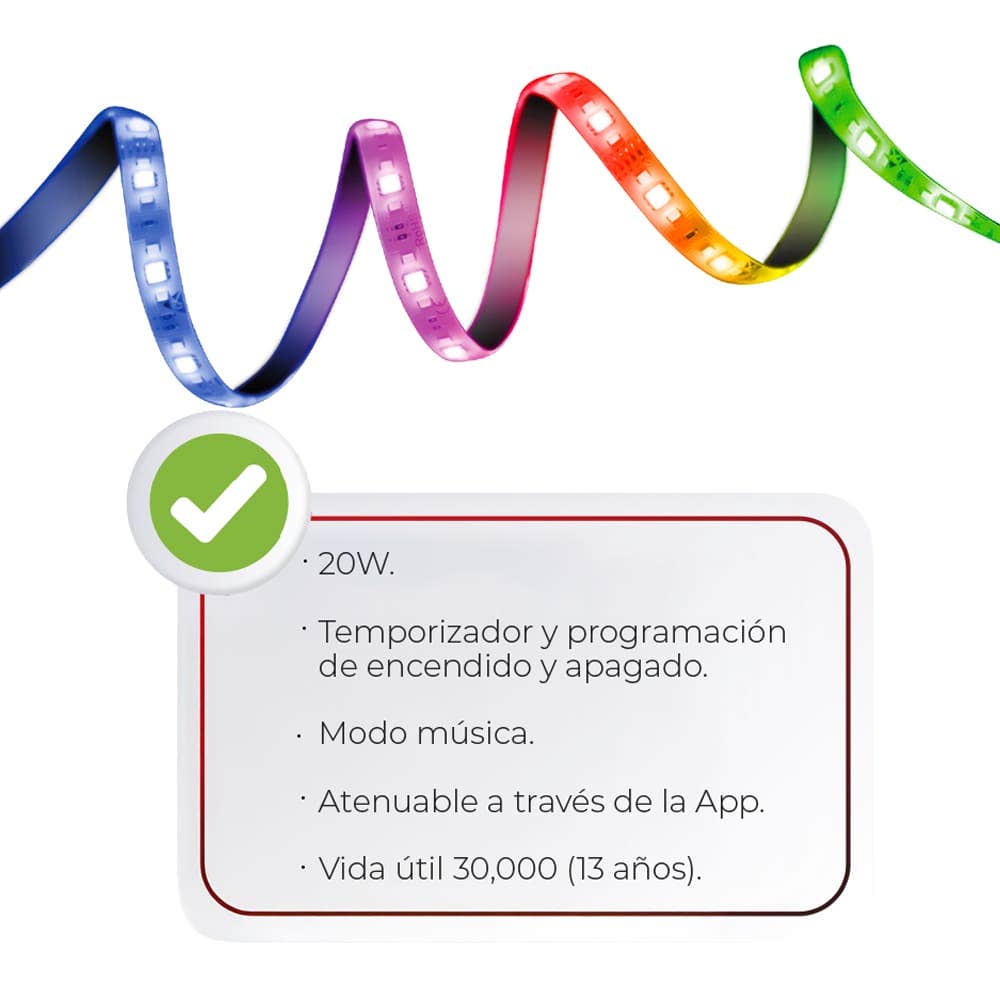 IUSA - Tira led wifi multicolor, IUSA Smart, 5 m