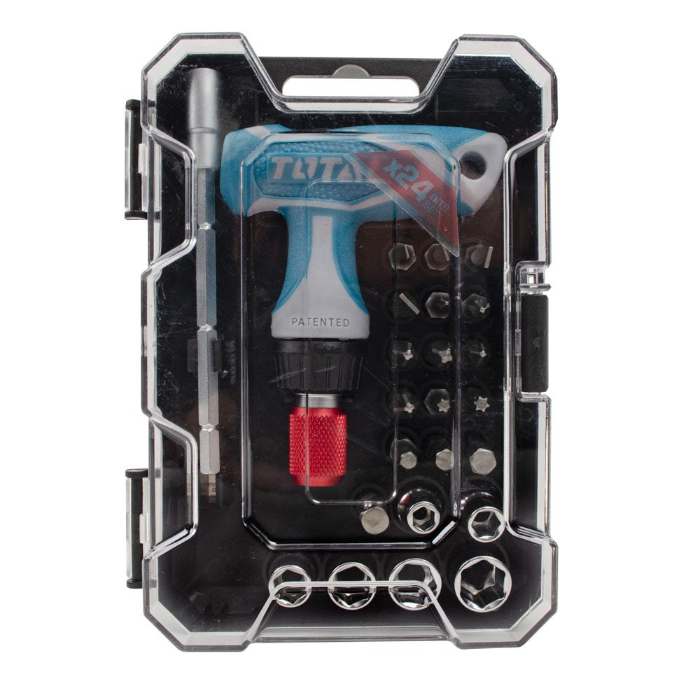 IUSA - Juego de puntas y dados con desarmador, mango tipo T, total