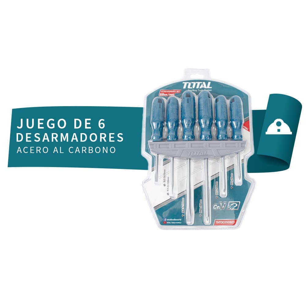 IUSA - Juego de 6 desarmadores total de acero al carbono