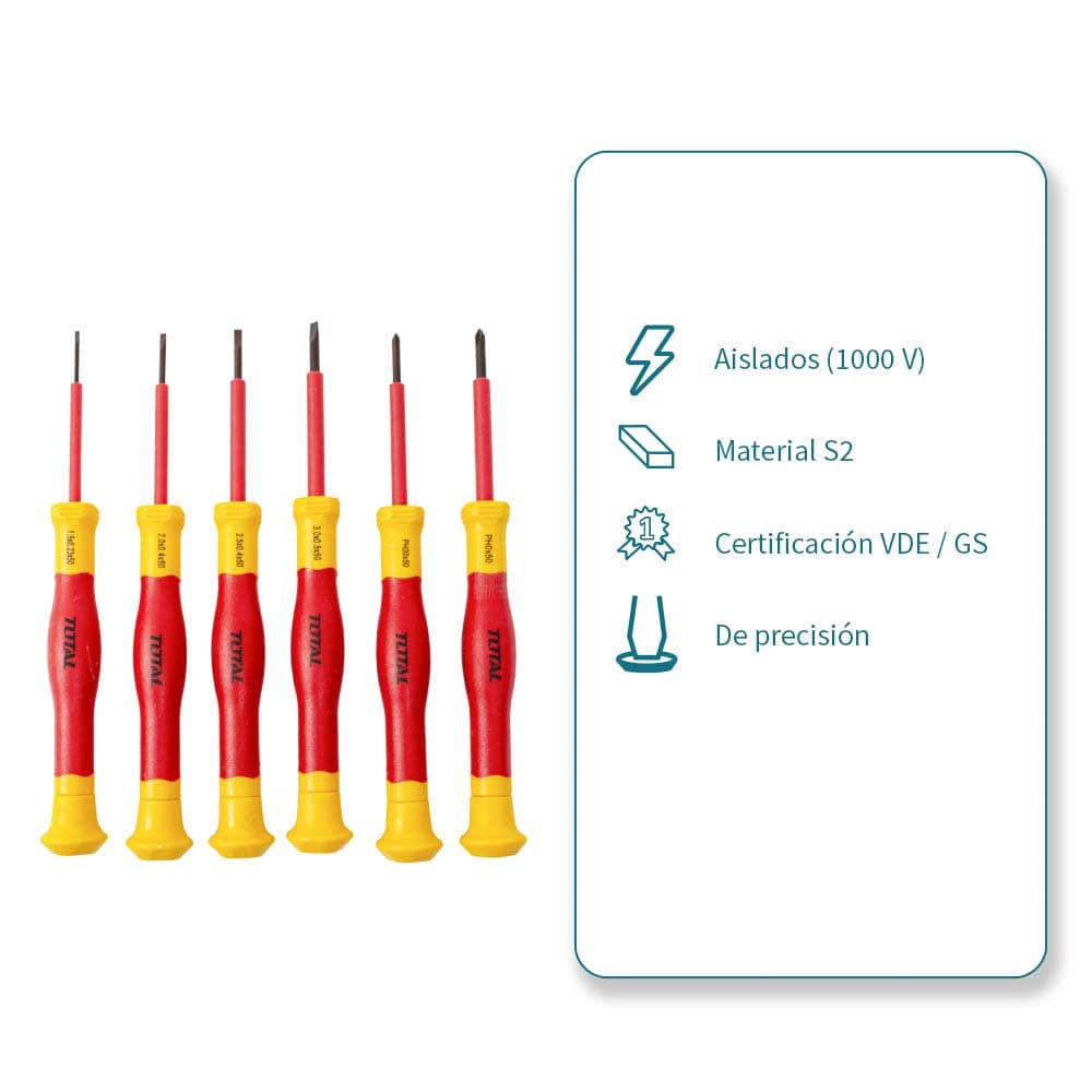 IUSA - Juego de 6 desarmadores dieléctricos de precisión, total
