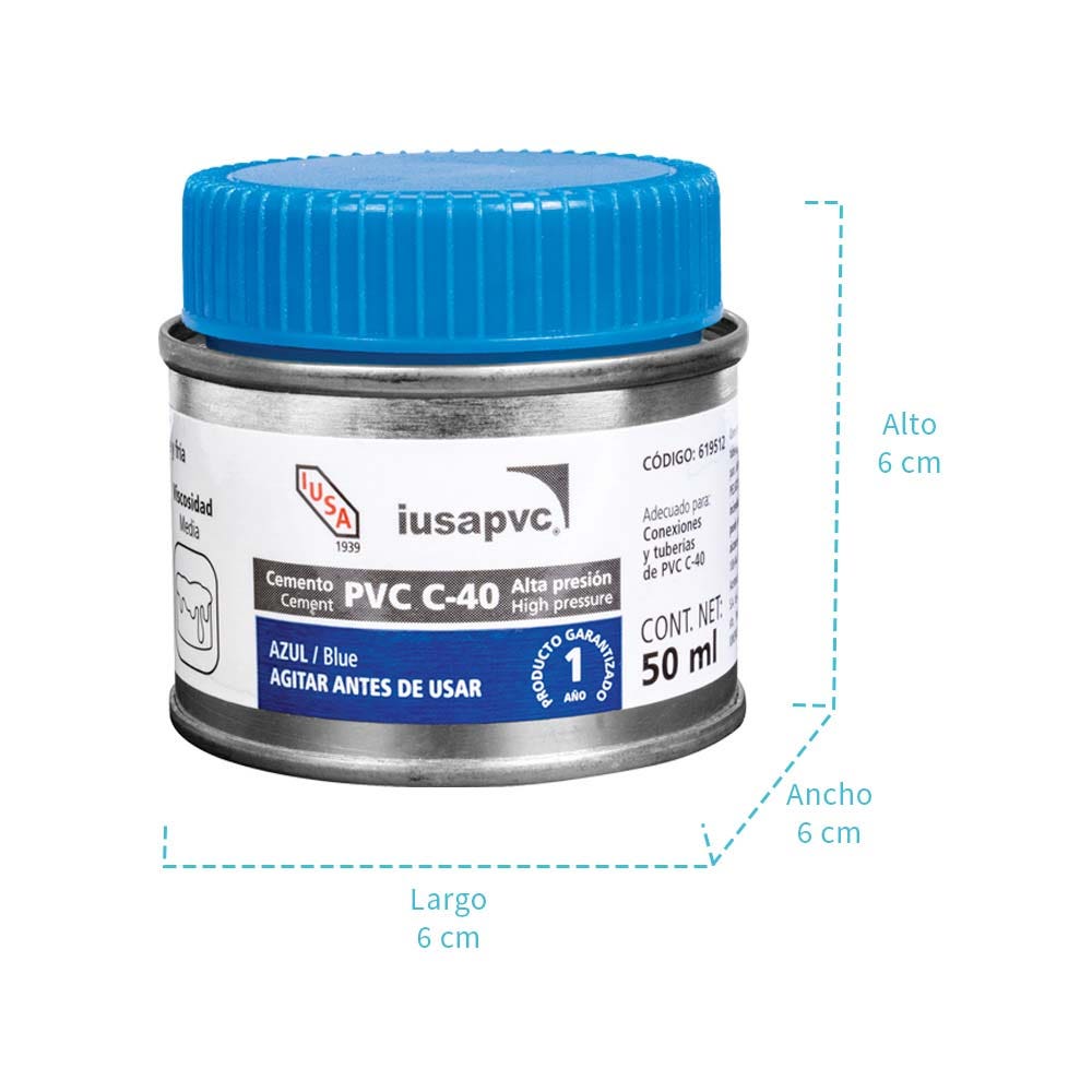 IUSA - Cemento iusa mini pvc azul (2oz) 50ml