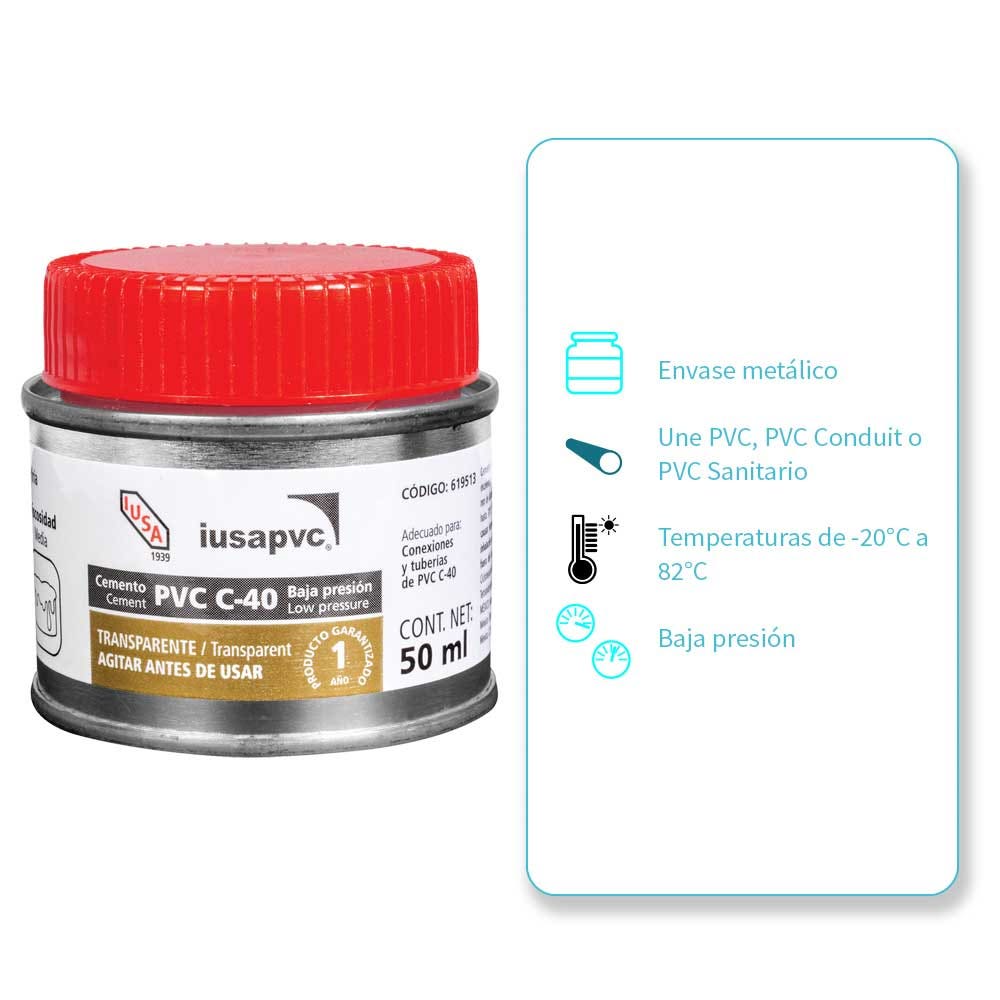 IUSA - Cemento iusa mini cpvc dorado, (2oz) 50ml