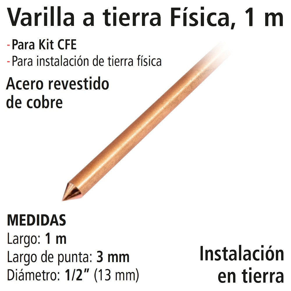 IUSA - Varilla a tierra física IUSA 1 m
