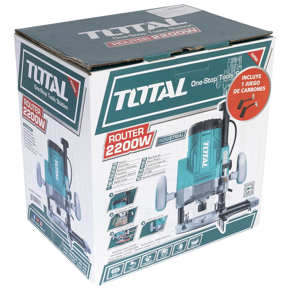IUSA - Router, Fresadora de Mano, Total, 2,200 W