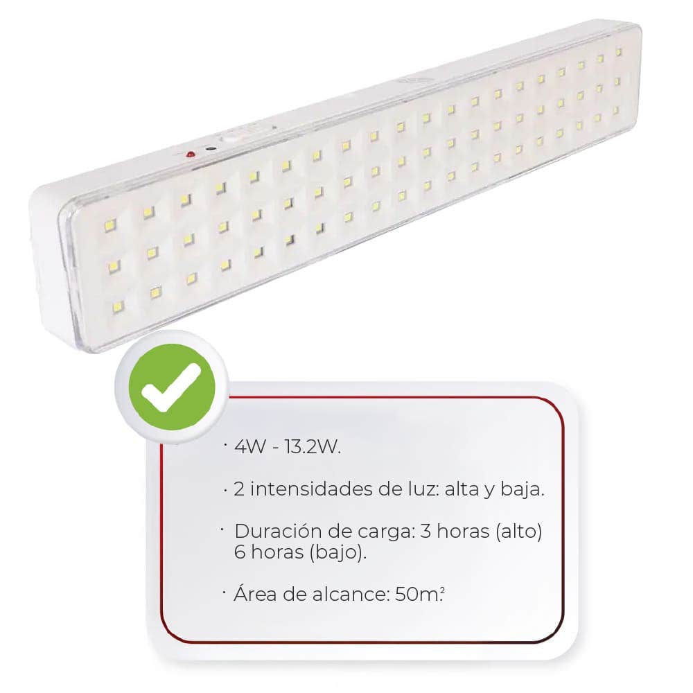 IUSA - Lámpara de emergencia lineal 60 LED 4 W, IUSA