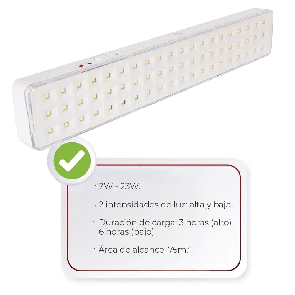 IUSA - Lámpara de emergencia lineal 90 LED 7 W–23 W, IUSA