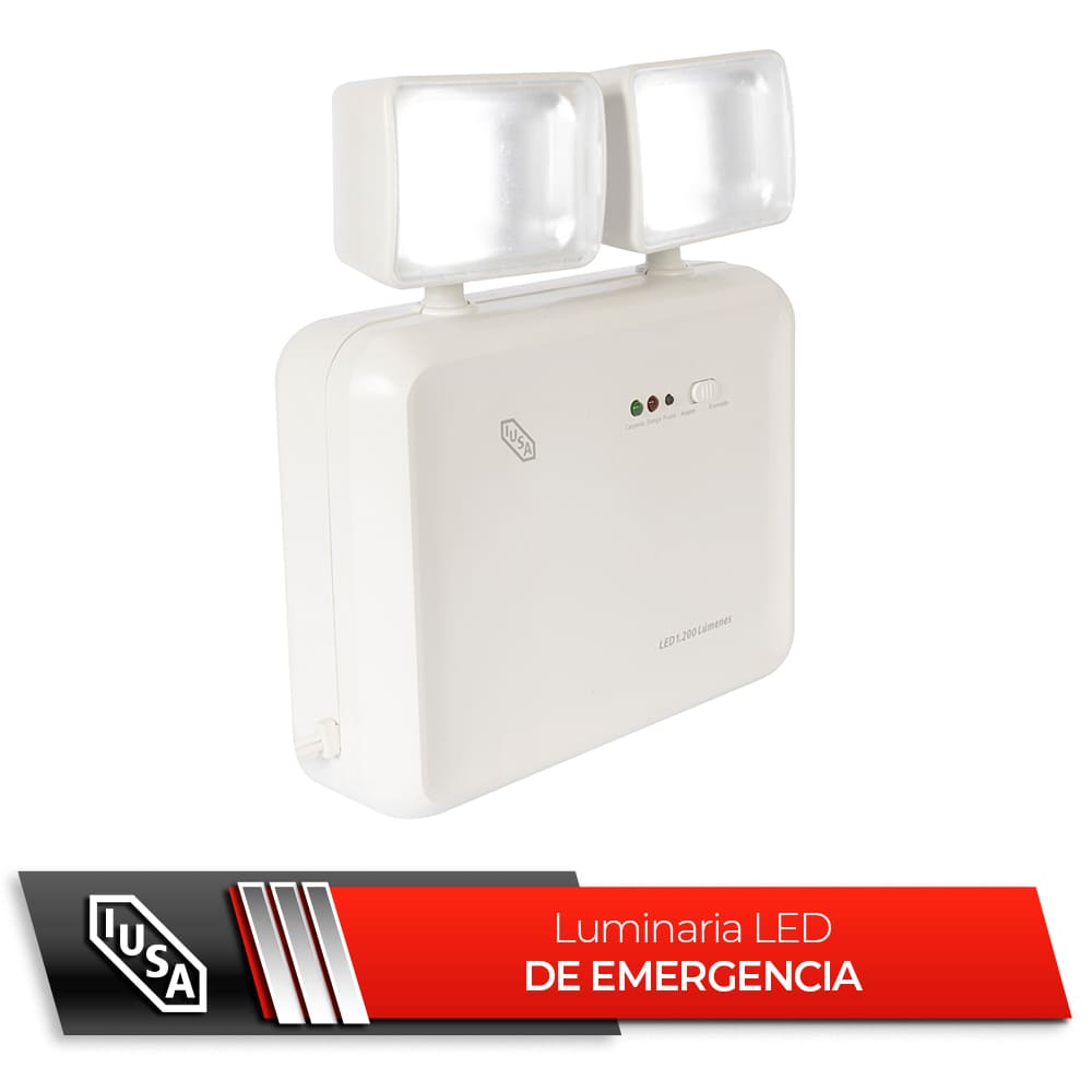 IUSA - Luminaria LED de emergencia con faros móviles, 1200 lm, IUSA