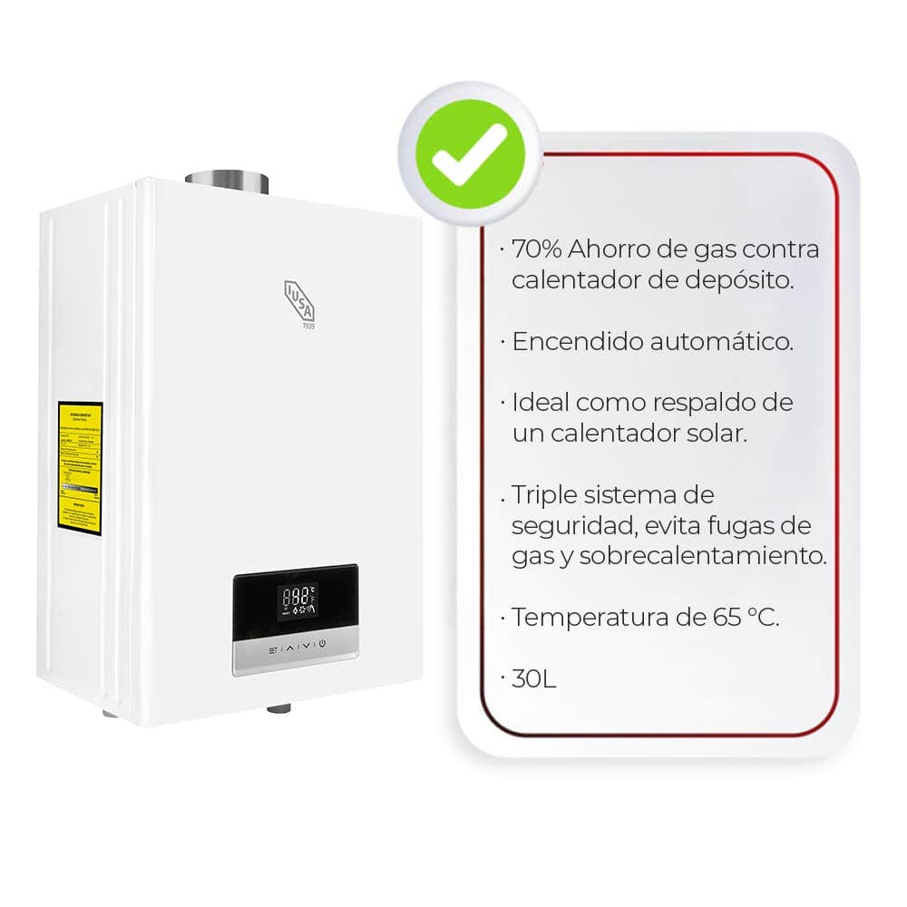 IUSA - Calentador instantáneo modulante 30 L gas natural IUSA Smart