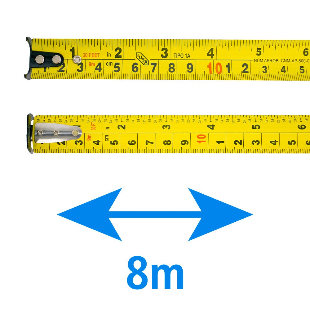 IUSA - Flexómetro auto-lock, anti impacto, iusa, 8 m