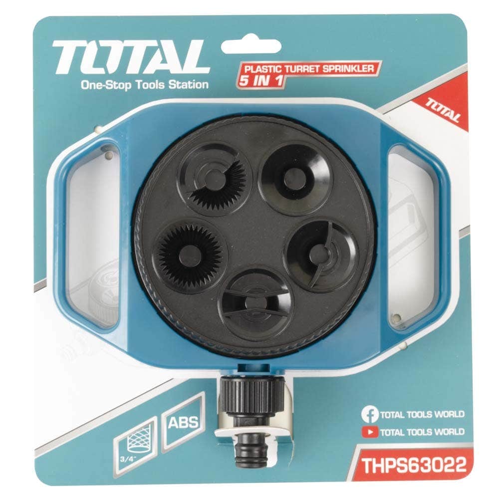 IUSA - Aspersor Plástico Para Riego, 360º, Total, Con 5 Funciones