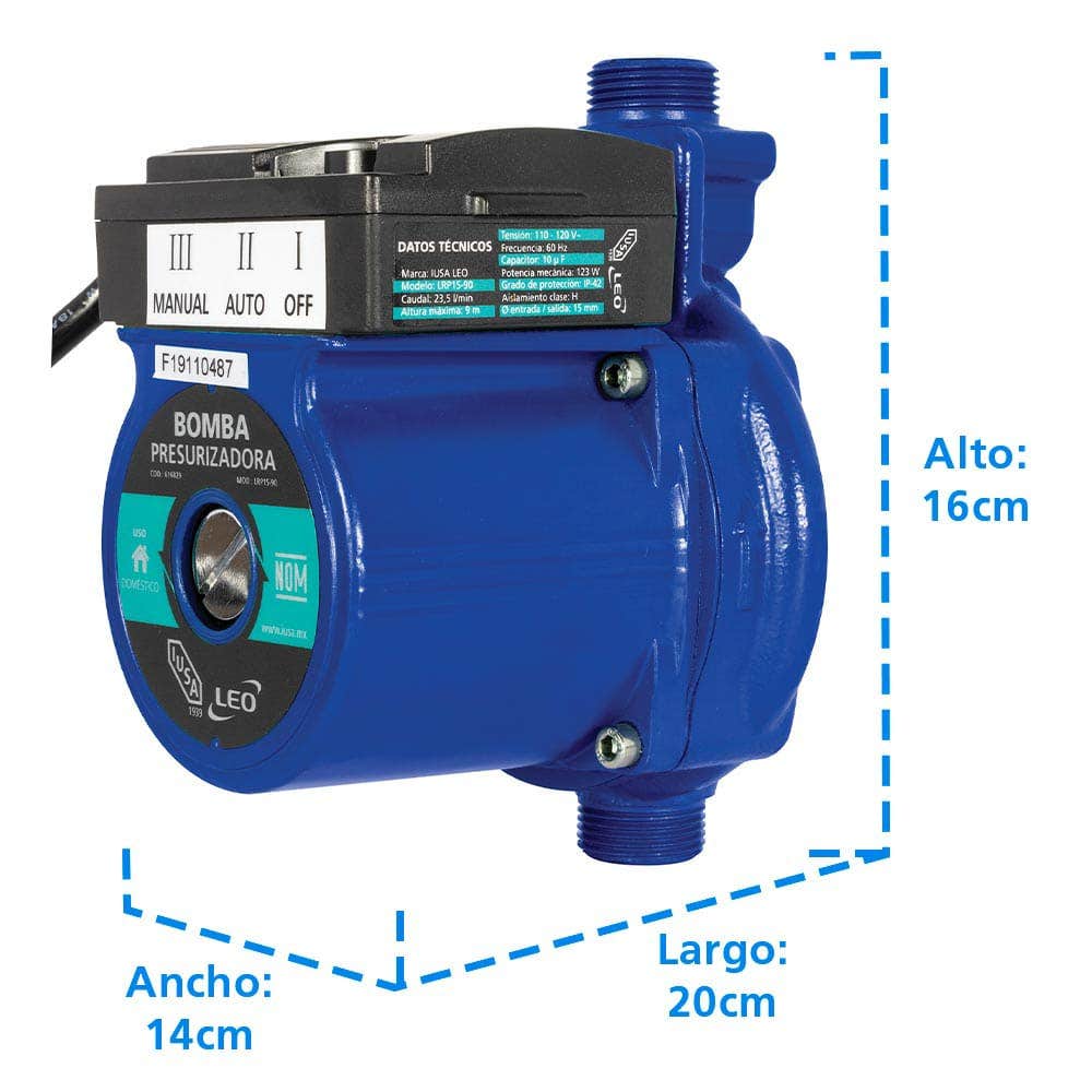 IUSA - Bomba hidráulica presurizadora en línea primo 1/6 hp