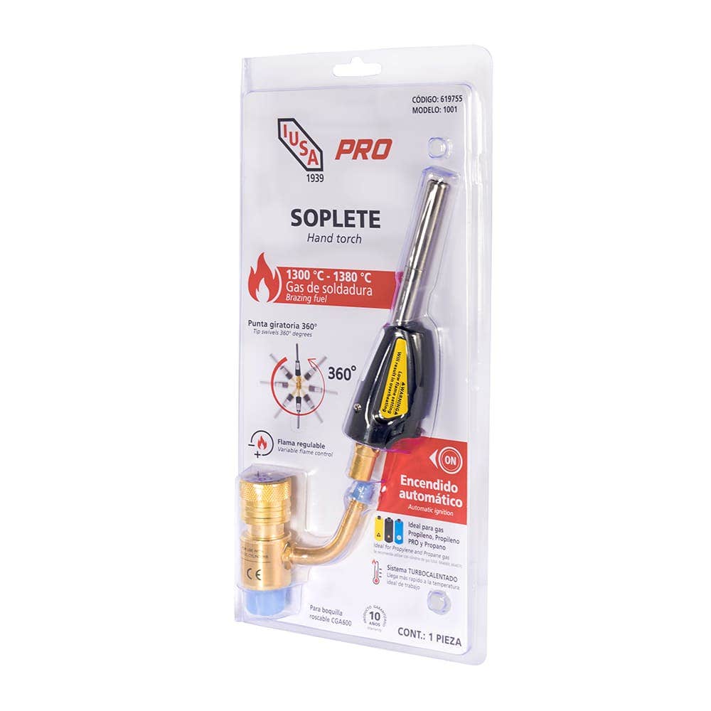 IUSA - Soplete PRO con encendido electrónico, boquilla CGA600