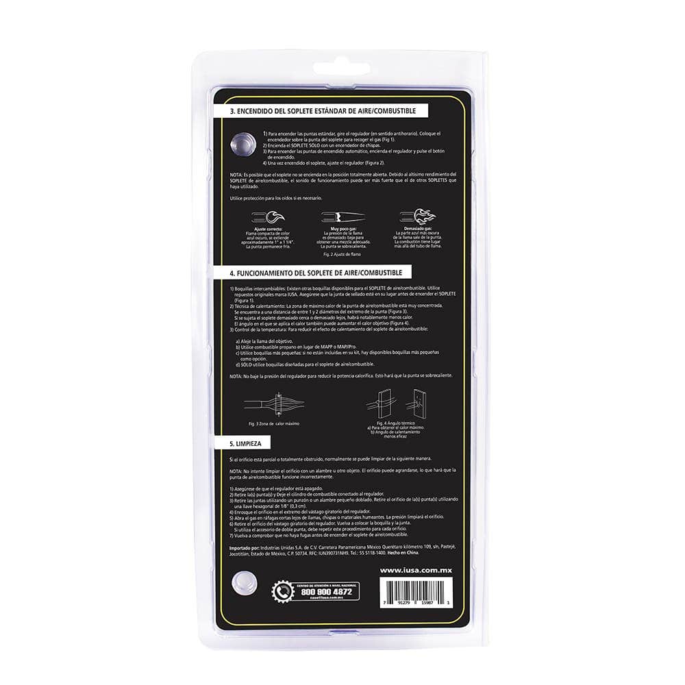 IUSA - Soplete PRO con encendido electrónico, boquilla CGA600