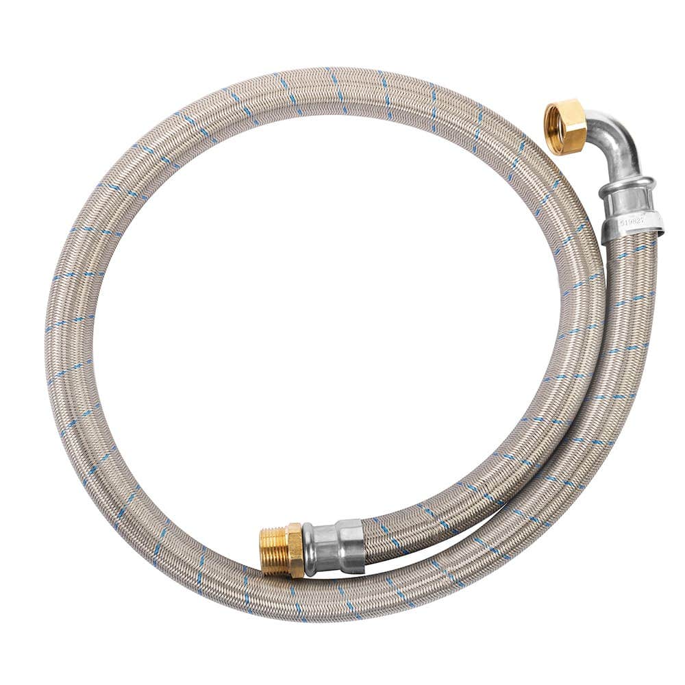 IUSA - Manguera Iusaflex trenzada de  acero Inoxidable, con codo 90°, 110 cm
