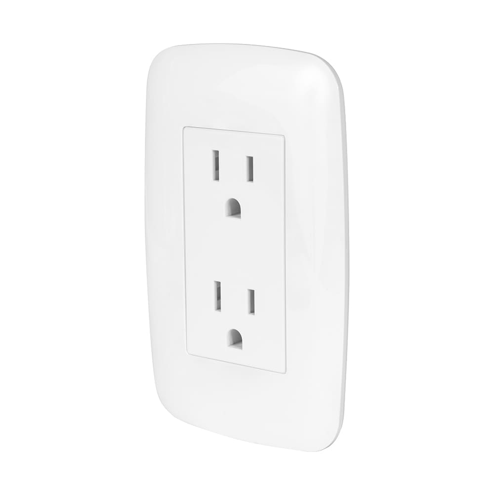 IUSA - Placa armada con tomacorrientes dúplex 120 v~ - 250 v~ 15 a curve blanco IUSA
